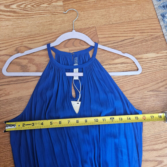 Ramy Brook New York Blue Cobalt Ruffle Dress Size Small - Picture 3 of 8